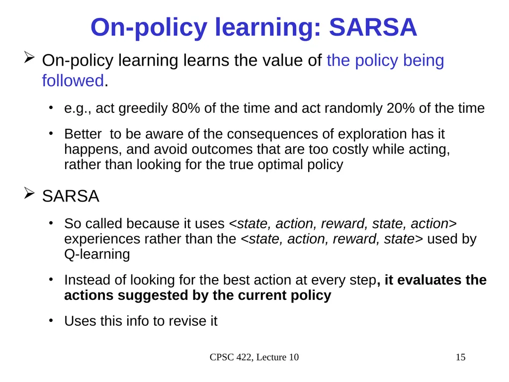 CPSC 422, Lecture 10 Slide 1 Intelligent Systems - slide 15 of 29