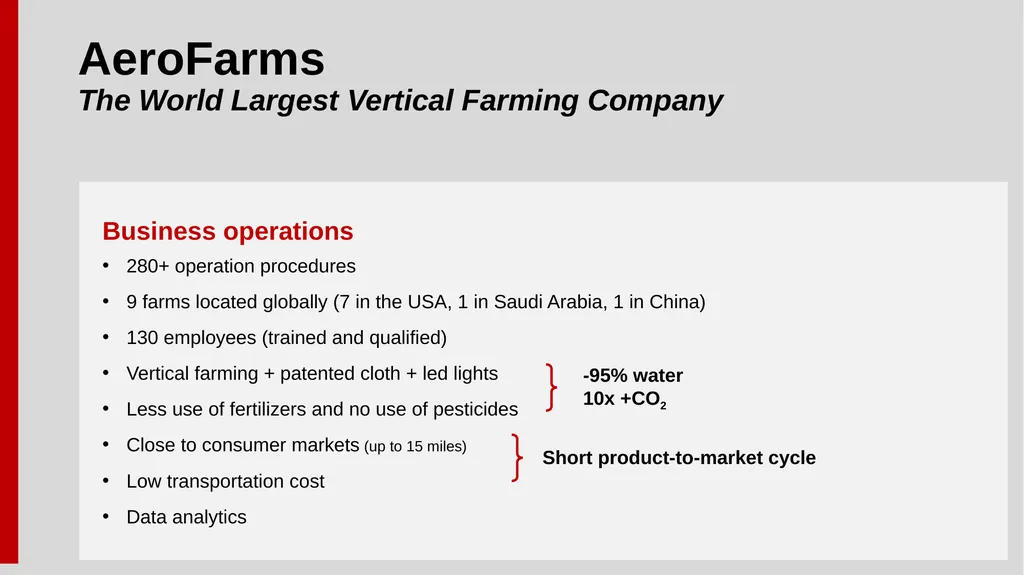 AeroFarms The World Largest Vertical Farming - slide 6 of 27