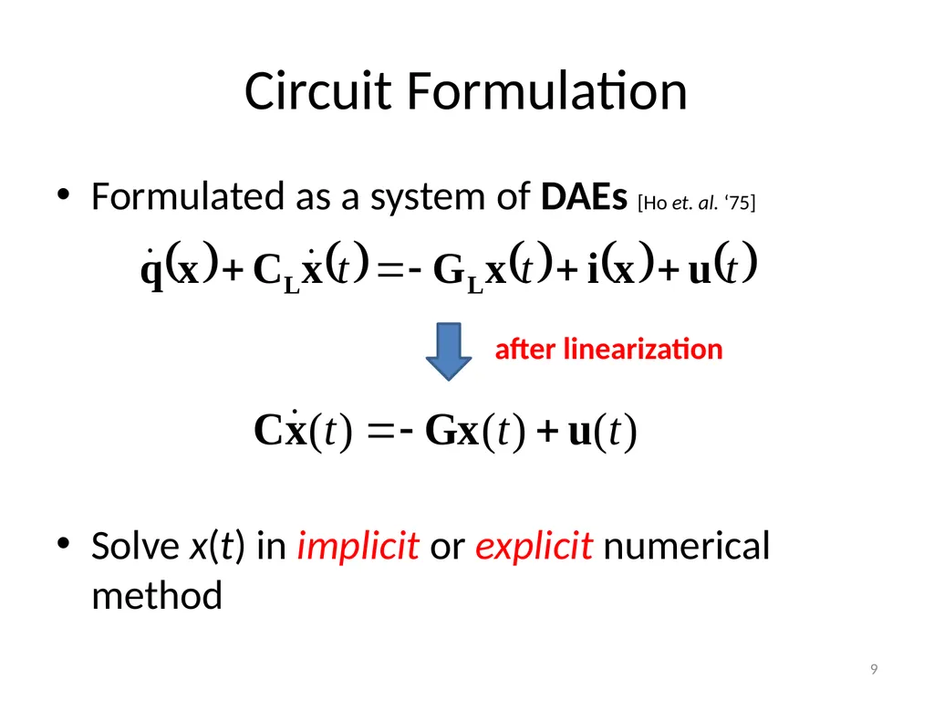 Circuit Simulation via Matrix Exponential Method - slide 9 of 65