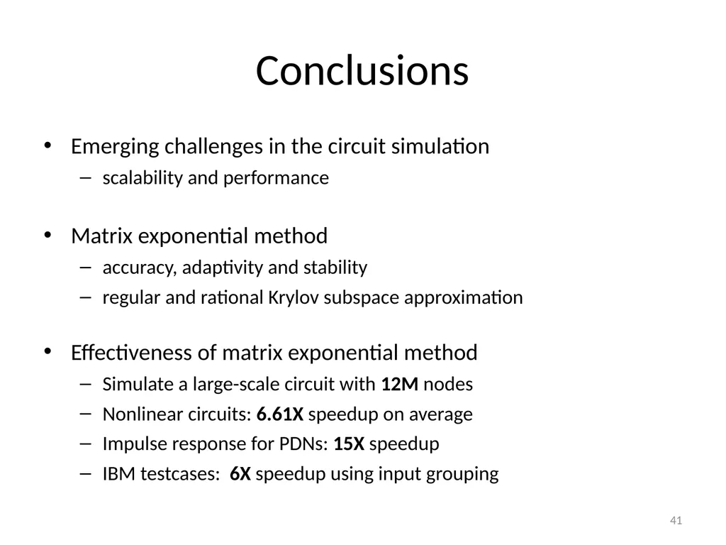 Circuit Simulation via Matrix Exponential Method - slide 41 of 65