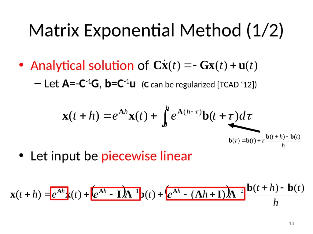 Circuit Simulation via Matrix Exponential Method - slide 13 of 65