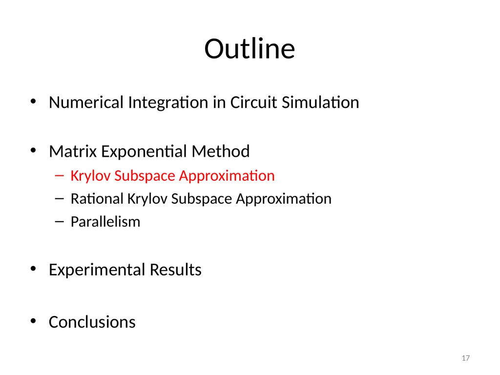 Circuit Simulation via Matrix Exponential Method - slide 17 of 65