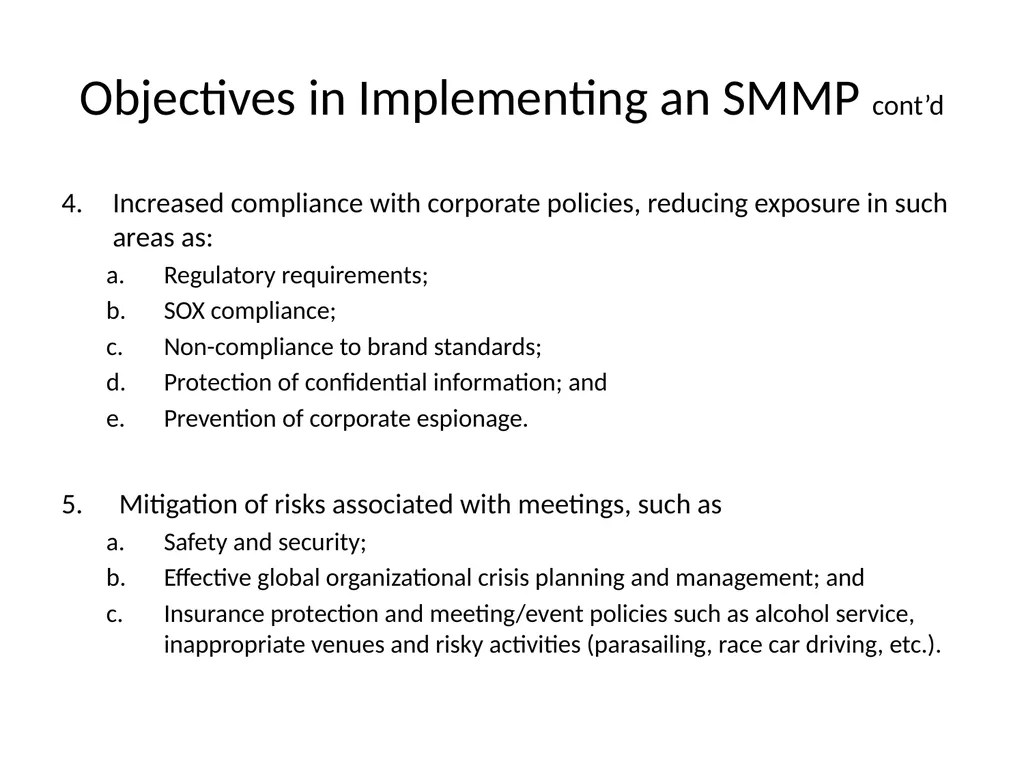 Strategic Meetings Management Program (SMMP) - slide 7 of 22