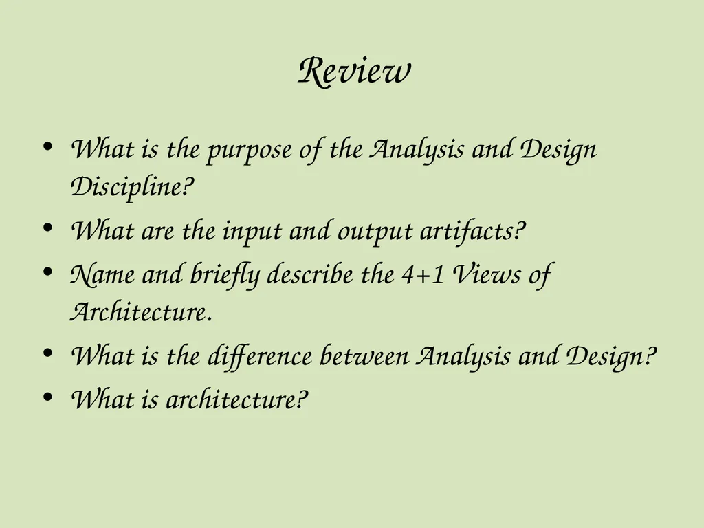 Architectural Analysis These slides are derived - slide 12 of 124