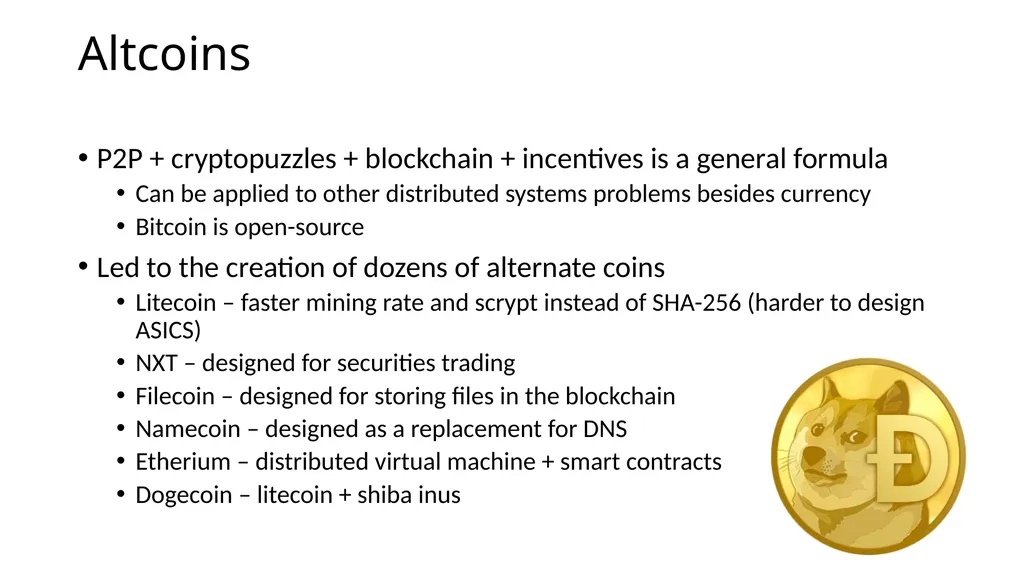 CS 3700 Networks and Distributed Systems Bitcoin - slide 50 of 50