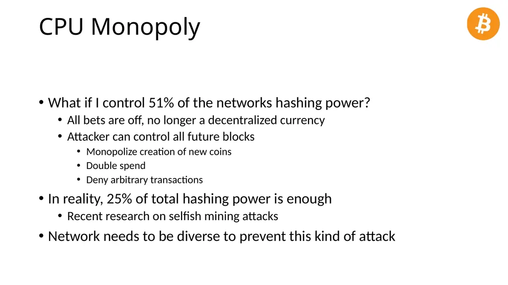 CS 3700 Networks and Distributed Systems Bitcoin - slide 38 of 50