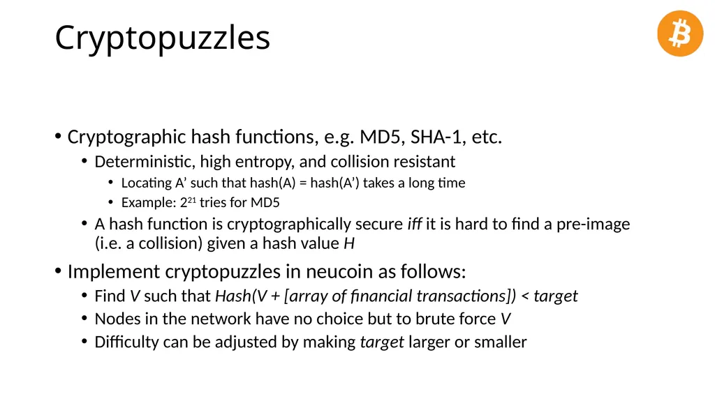 CS 3700 Networks and Distributed Systems Bitcoin - slide 24 of 50