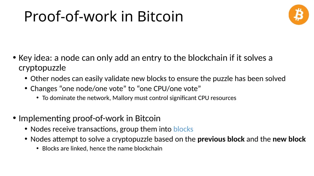 CS 3700 Networks and Distributed Systems Bitcoin - slide 25 of 50