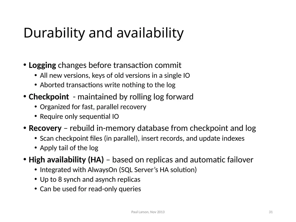 Evolving the Architecture of Sql Server Paul - slide 30 of 36