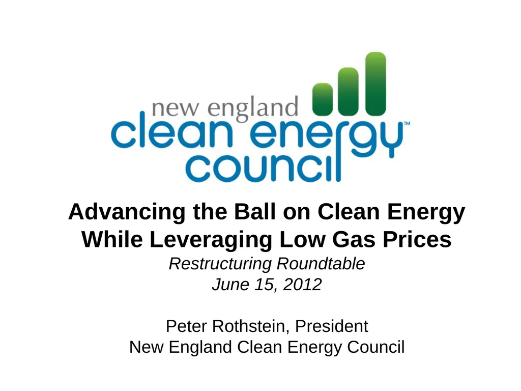 Advancing the Ball on Clean Energy While - slide 1 of 9