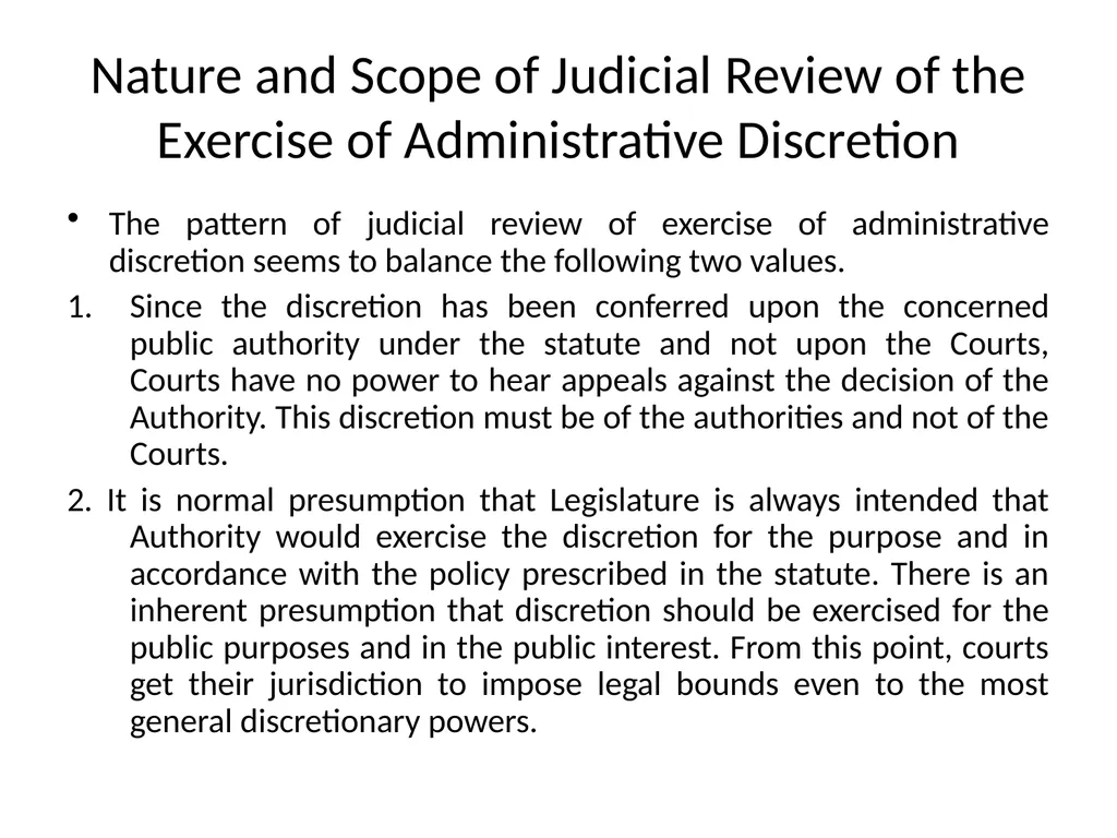 Nature, Scope and Extent of Judicial Review of - slide 2 of 9