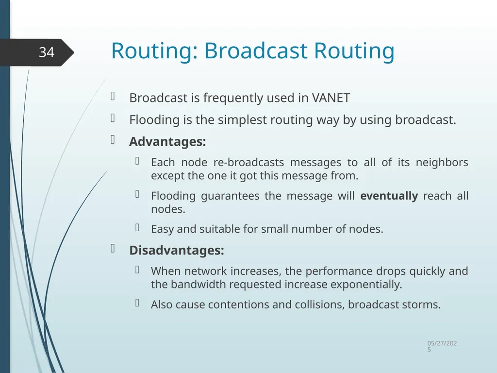 Routing in Vehicular Ad Hoc Networks: A Survey Fan - slide 34 of 51