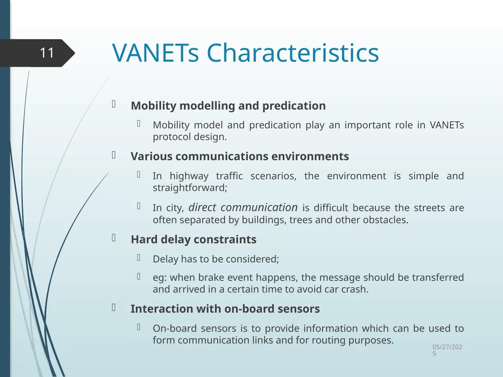 Routing in Vehicular Ad Hoc Networks: A Survey Fan - slide 11 of 51