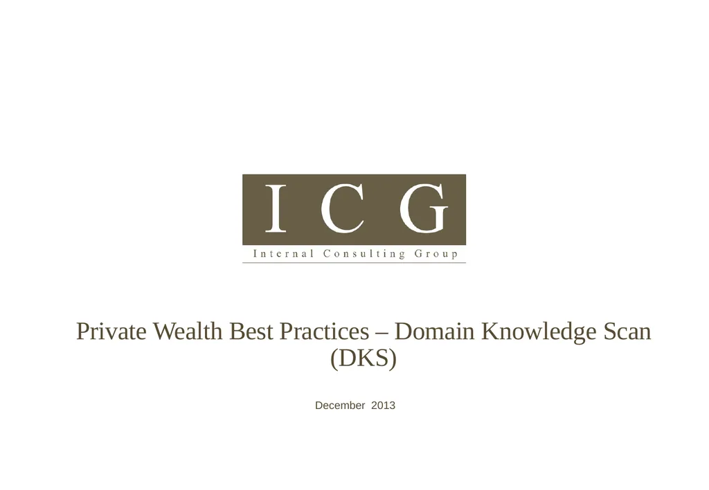 Private Wealth Best Practices – Domain Knowledge