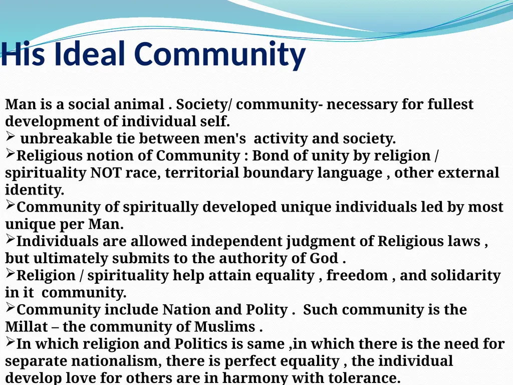 MUHAMMAD IQBAL Presented By Debina Pamehgam - slide 3 of 7