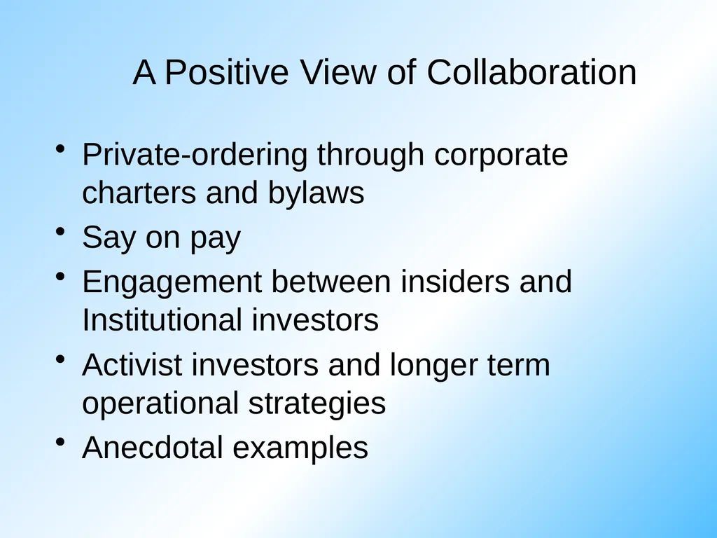 A Collaborative Model of the Corporation Jill E. - slide 5 of 16