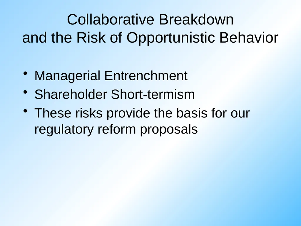 A Collaborative Model of the Corporation Jill E. - slide 11 of 16