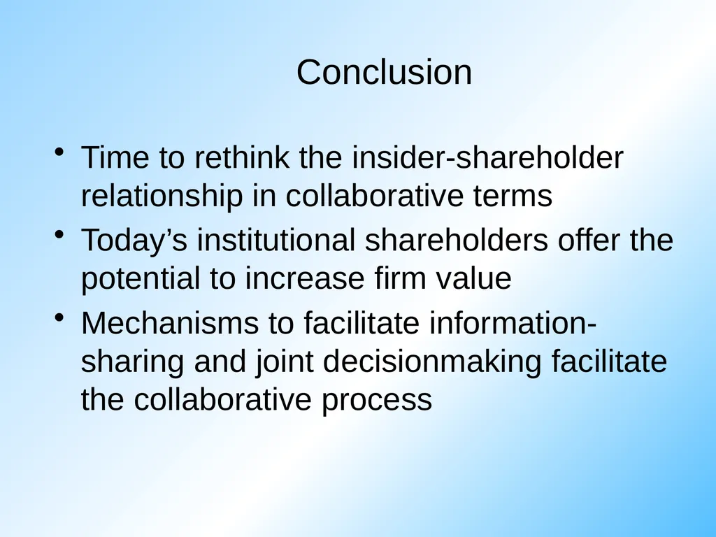 A Collaborative Model of the Corporation Jill E. - slide 16 of 16