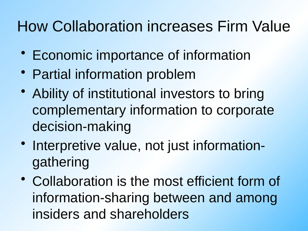A Collaborative Model of the Corporation Jill E. - slide 8 of 16