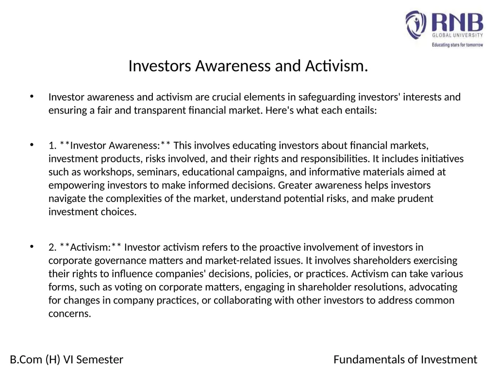 Course Name: Fundamentals of Investment Week 4: - slide 19 of 23