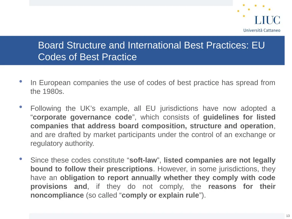 The Basic Governance Structure: the Interests of - slide 13 of 39