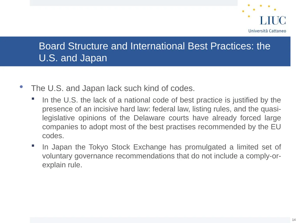 The Basic Governance Structure: the Interests of - slide 14 of 39