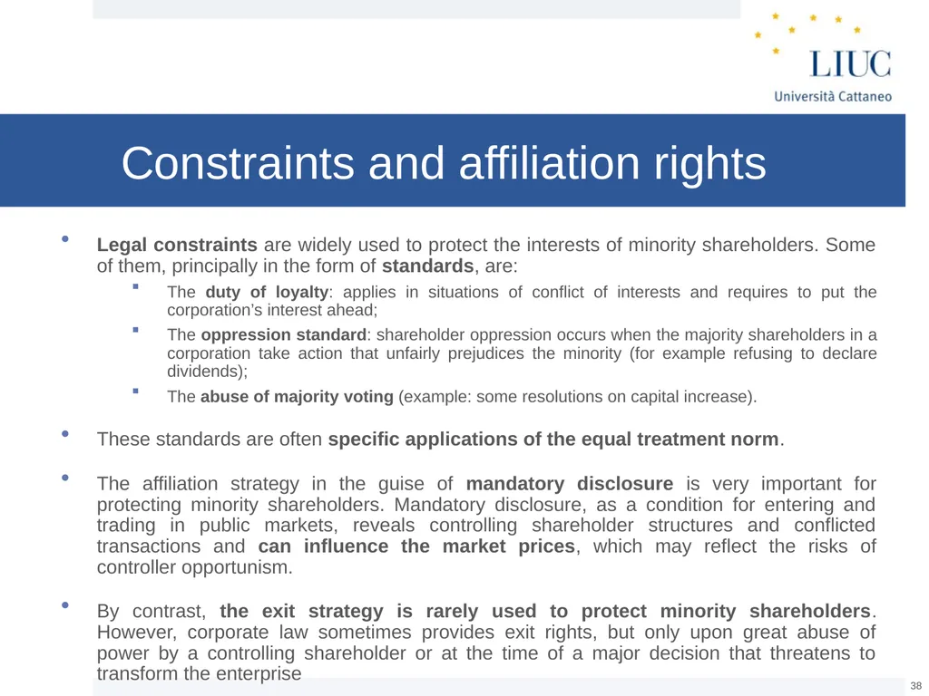 The Basic Governance Structure: the Interests of - slide 38 of 39