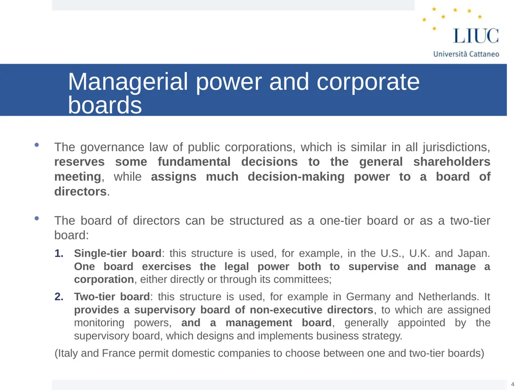 The Basic Governance Structure: the Interests of - slide 4 of 39