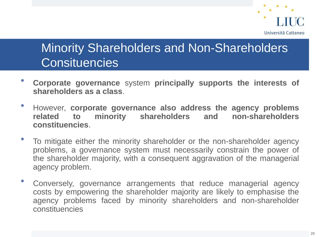 The Basic Governance Structure: the Interests of - slide 29 of 39