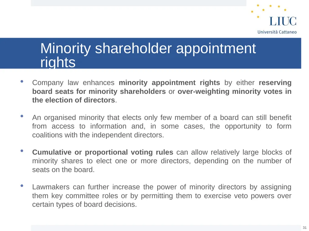 The Basic Governance Structure: the Interests of - slide 31 of 39