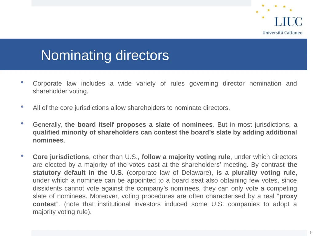 The Basic Governance Structure: the Interests of - slide 6 of 39