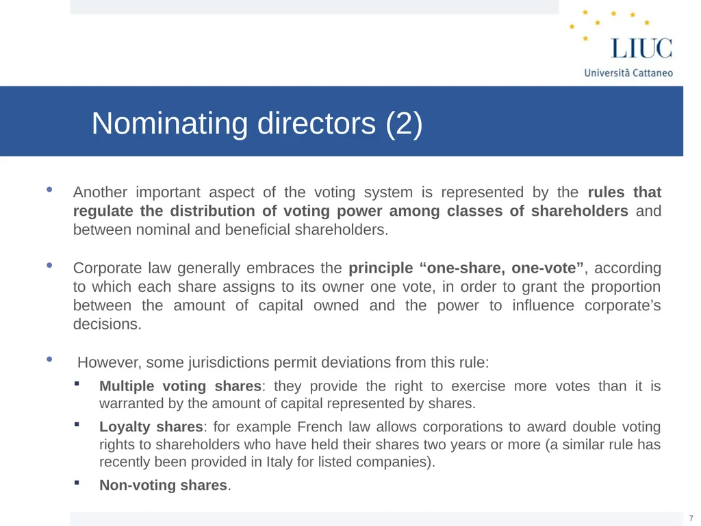 The Basic Governance Structure: the Interests of - slide 7 of 39