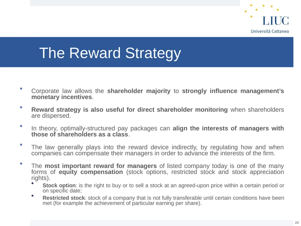 The Basic Governance Structure: the Interests of - slide 20 of 39
