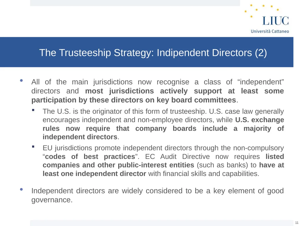 The Basic Governance Structure: the Interests of - slide 11 of 39