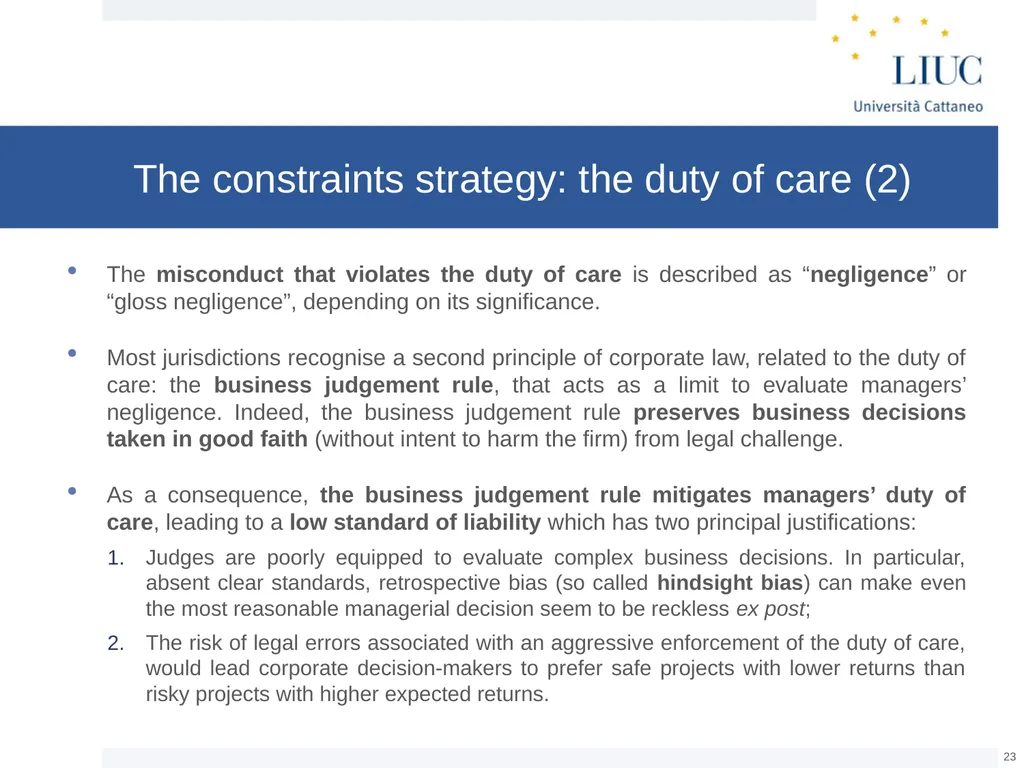 The Basic Governance Structure: the Interests of - slide 23 of 39