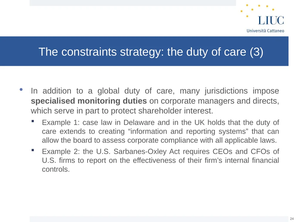 The Basic Governance Structure: the Interests of - slide 24 of 39