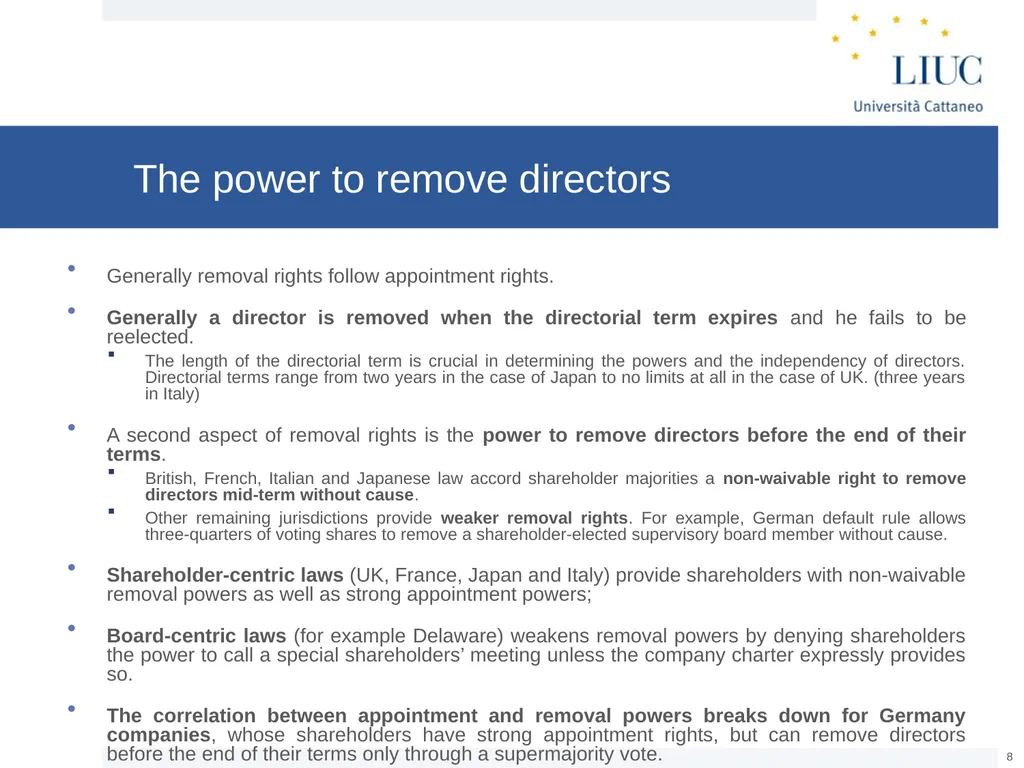 The Basic Governance Structure: the Interests of - slide 8 of 39