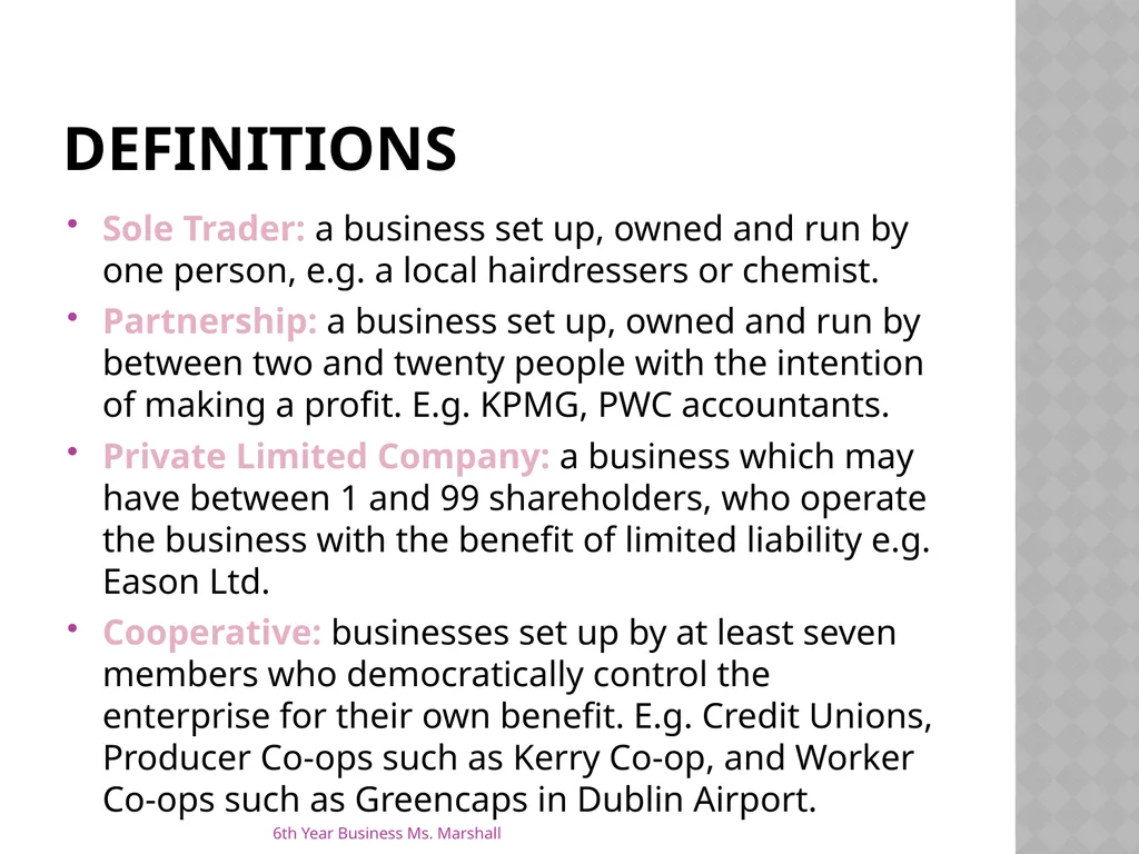 Business Organisations Unit 6 Chapter 19 Unit 6 - slide 4 of 49