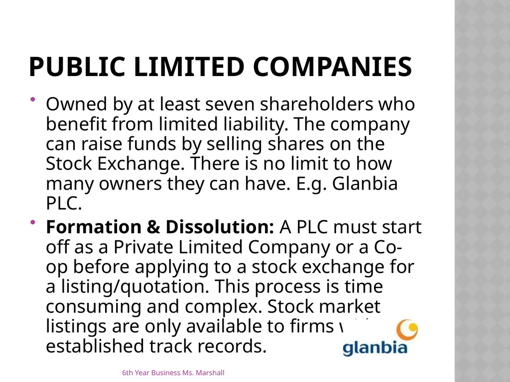 Business Organisations Unit 6 Chapter 19 Unit 6 - slide 18 of 49