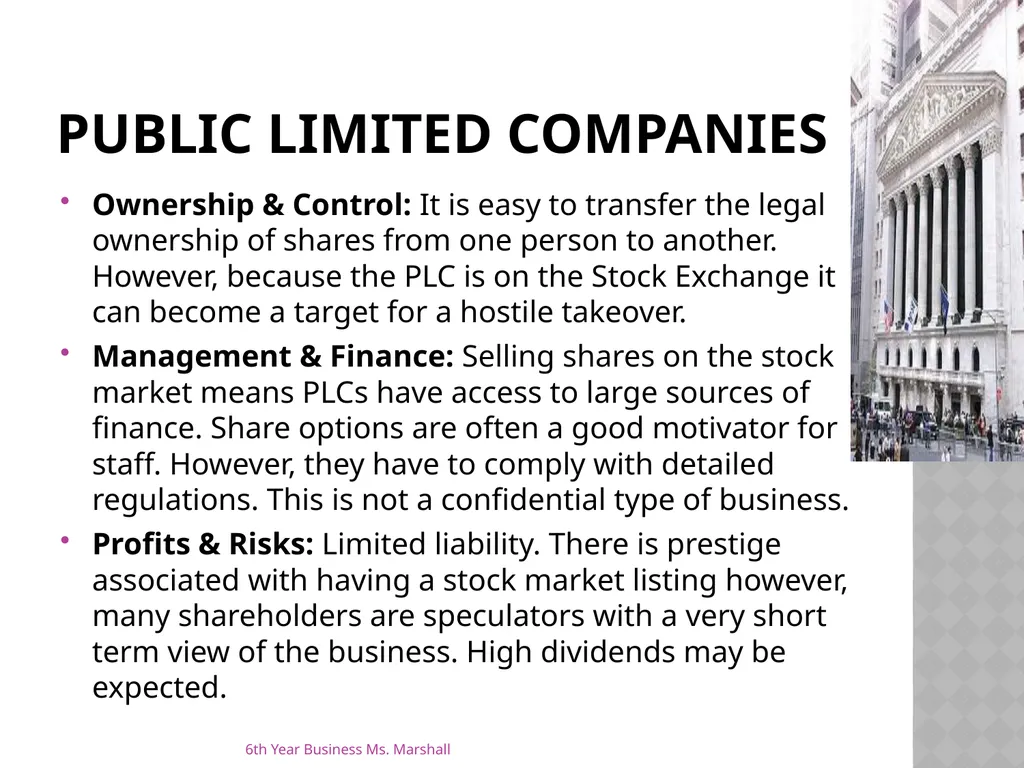 Business Organisations Unit 6 Chapter 19 Unit 6 - slide 19 of 49