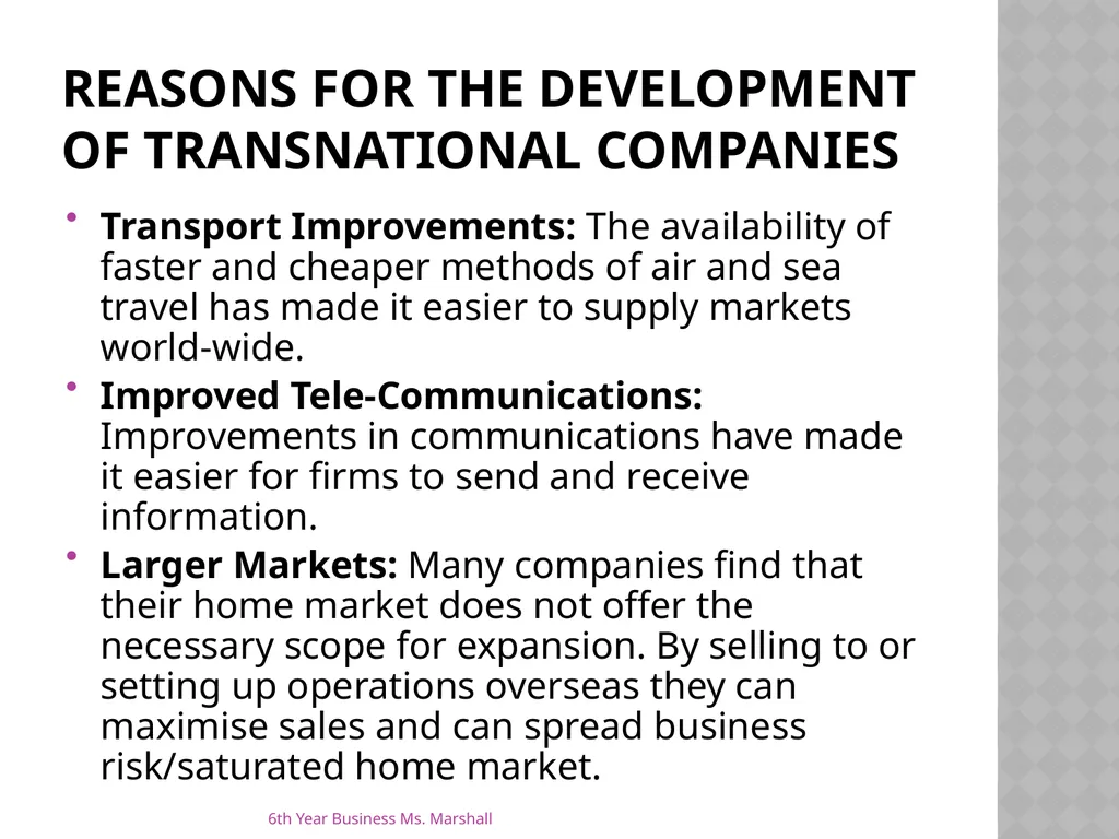 Business Organisations Unit 6 Chapter 19 Unit 6 - slide 26 of 49