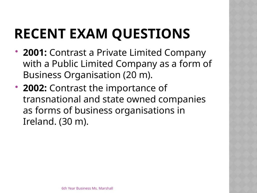 Business Organisations Unit 6 Chapter 19 Unit 6 - slide 34 of 49