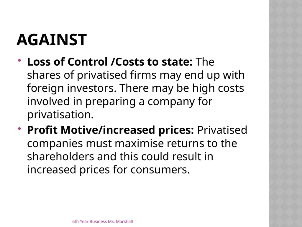 Business Organisations Unit 6 Chapter 19 Unit 6 - slide 45 of 49