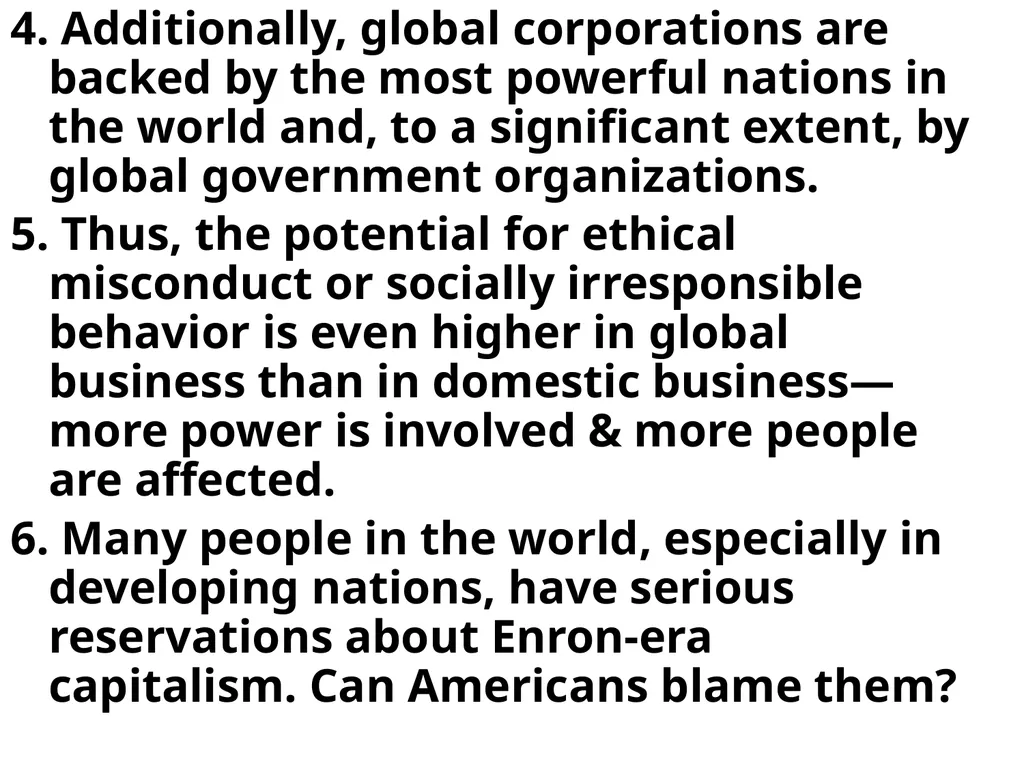 CHAPTER 5 GLOBAL BUSINESS ETHICS Global Business - slide 12 of 107