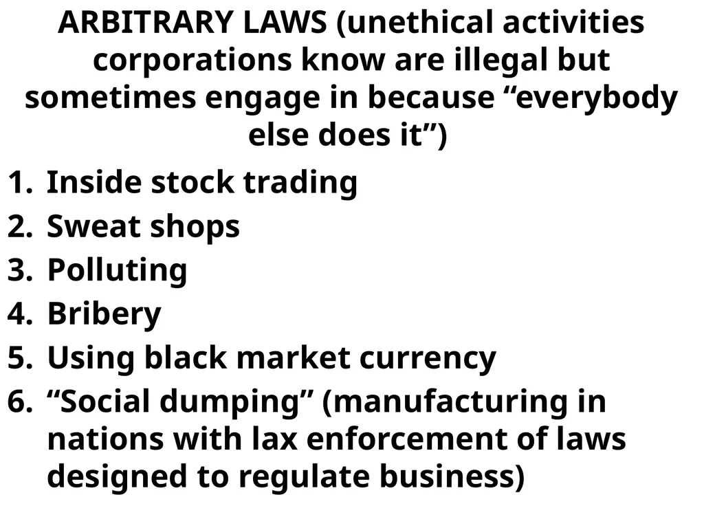 CHAPTER 5 GLOBAL BUSINESS ETHICS Global Business - slide 56 of 107