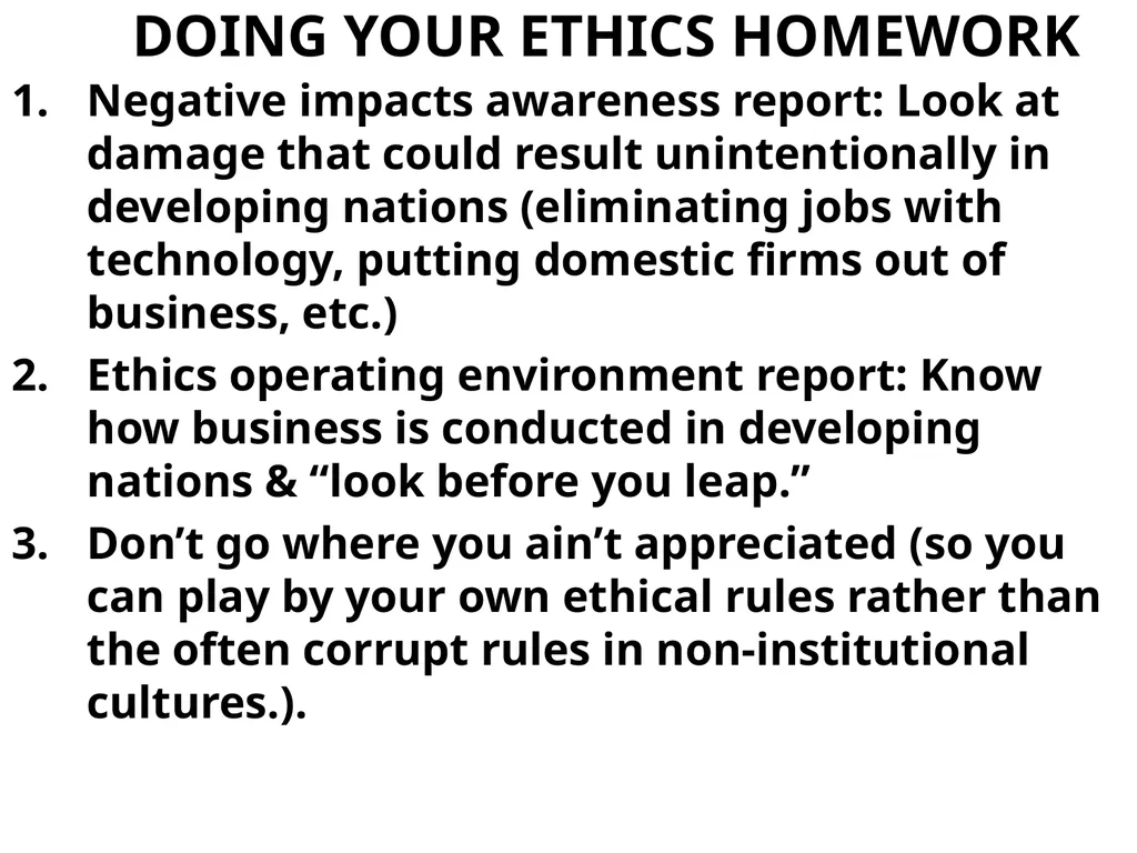 CHAPTER 5 GLOBAL BUSINESS ETHICS Global Business - slide 53 of 107