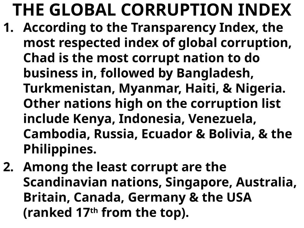 CHAPTER 5 GLOBAL BUSINESS ETHICS Global Business - slide 52 of 107