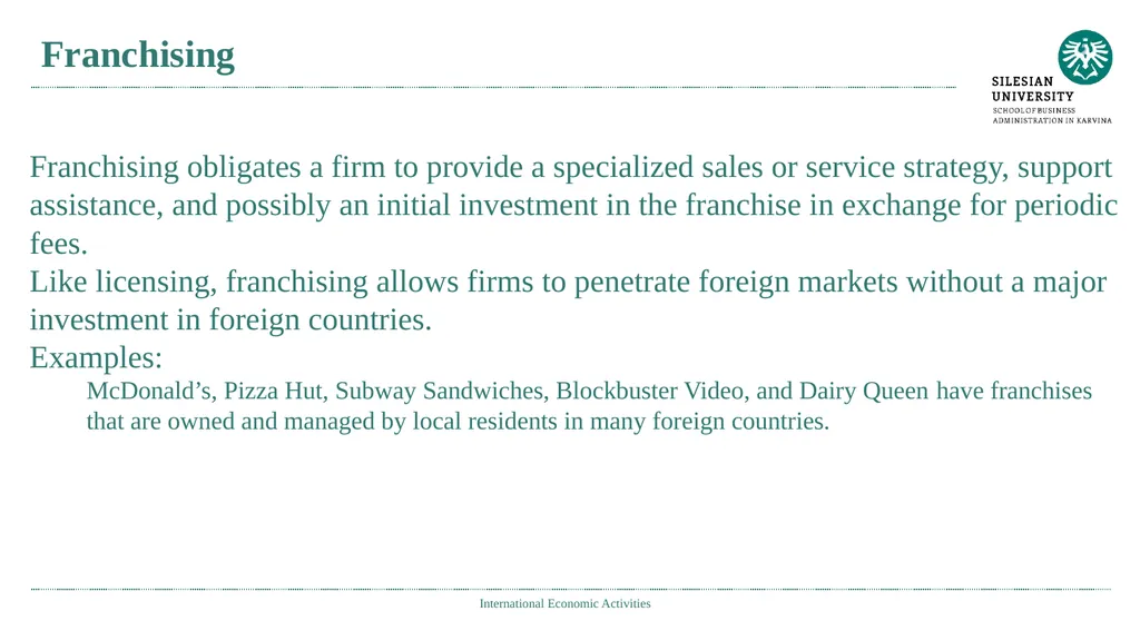 International Economic Activities Ing. Jana - slide 20 of 25