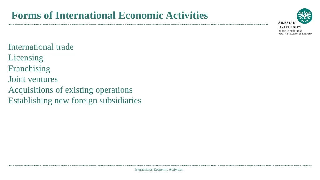 International Economic Activities Ing. Jana - slide 17 of 25
