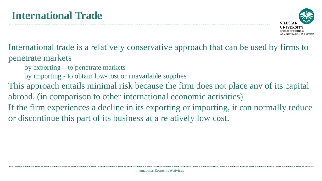 International Economic Activities Ing. Jana - slide 18 of 25
